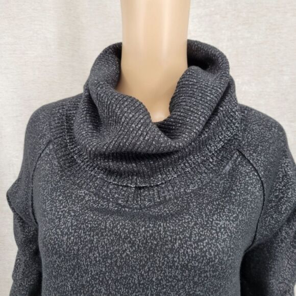 Etcetera Silk Cotton Cashmere Black and Speckled Metallic Cowl Neck Sweater - Picture 2 of 11
